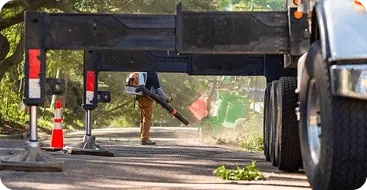 Storm debris cleanup and hauling in Jackson MS yard